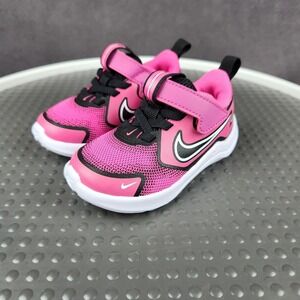 Nike Run Shoes Girls Size 6C Toddler Pink Hook & Loop Running HM4401-602